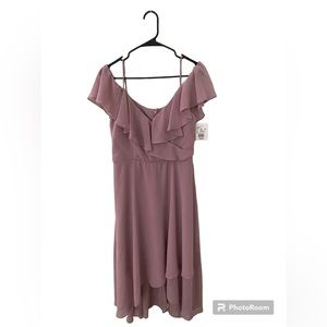 NWT David’s Bridal Chiffon Off the Shoulder Dress